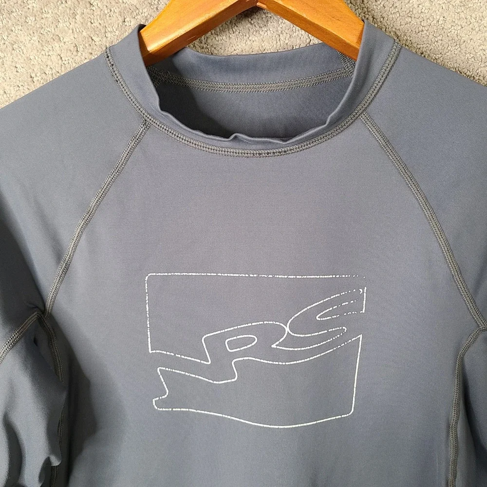 NRS Shirt Men XL Gray Rash Guard Long Sleeve UPF 50 Nylon Spandex Athletic Water